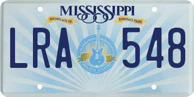 MS license plate LRA548