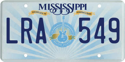 MS license plate LRA549
