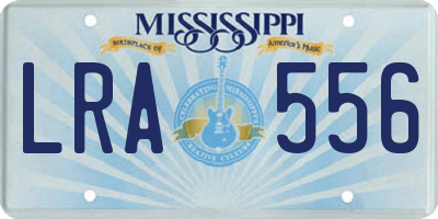 MS license plate LRA556