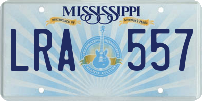 MS license plate LRA557