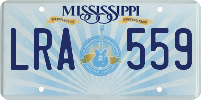 MS license plate LRA559