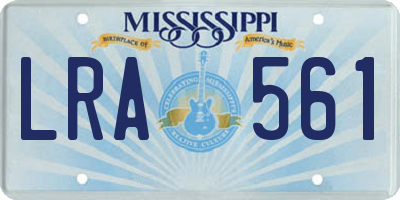 MS license plate LRA561