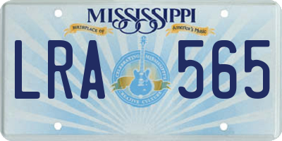 MS license plate LRA565
