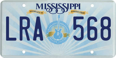 MS license plate LRA568