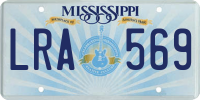 MS license plate LRA569