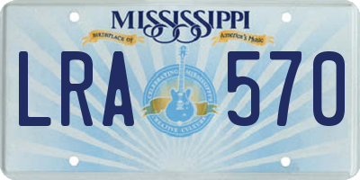 MS license plate LRA570