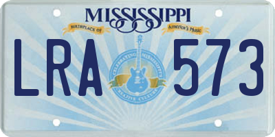 MS license plate LRA573