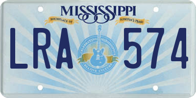 MS license plate LRA574