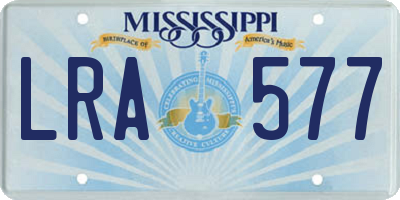 MS license plate LRA577