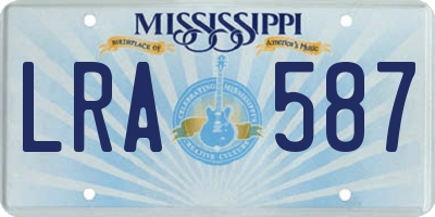 MS license plate LRA587