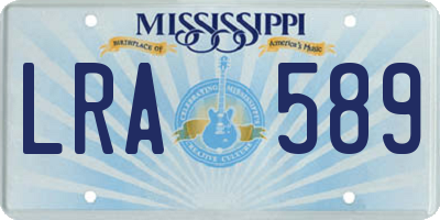 MS license plate LRA589