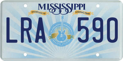 MS license plate LRA590
