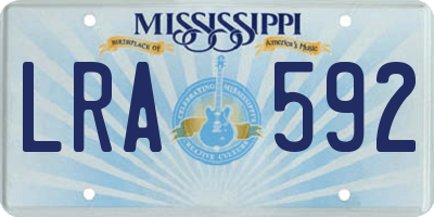 MS license plate LRA592