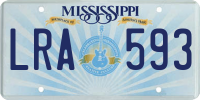 MS license plate LRA593