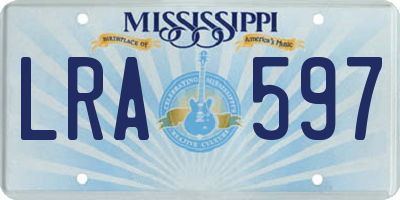 MS license plate LRA597