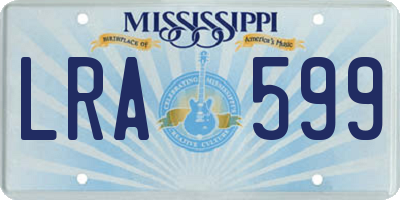 MS license plate LRA599
