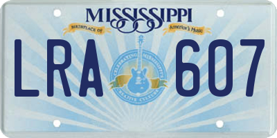 MS license plate LRA607