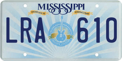 MS license plate LRA610