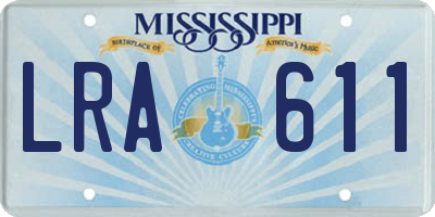 MS license plate LRA611