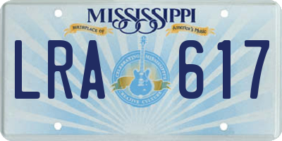 MS license plate LRA617