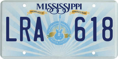 MS license plate LRA618