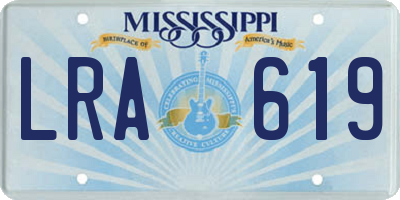 MS license plate LRA619