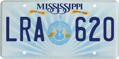 MS license plate LRA620