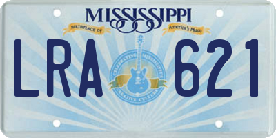 MS license plate LRA621