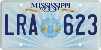 MS license plate LRA623