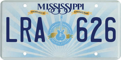 MS license plate LRA626