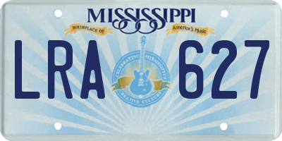 MS license plate LRA627