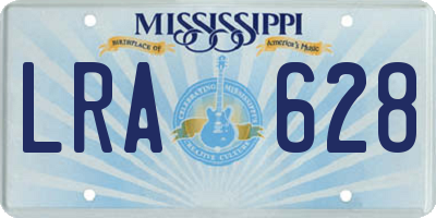 MS license plate LRA628