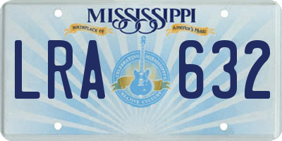 MS license plate LRA632