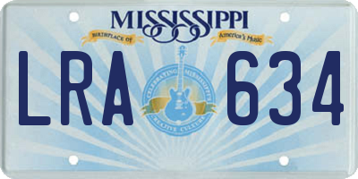 MS license plate LRA634
