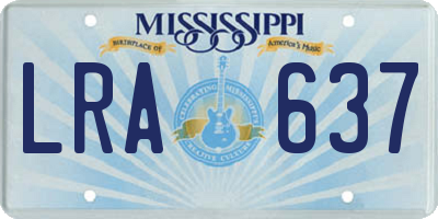 MS license plate LRA637