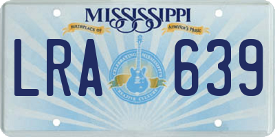 MS license plate LRA639