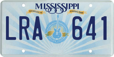 MS license plate LRA641