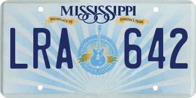 MS license plate LRA642