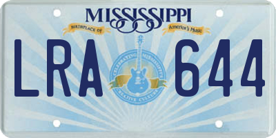 MS license plate LRA644