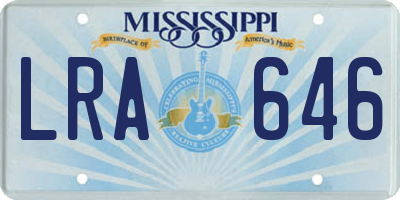 MS license plate LRA646