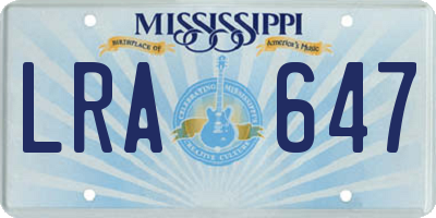 MS license plate LRA647