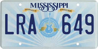 MS license plate LRA649