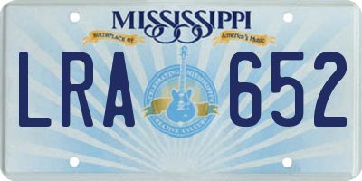 MS license plate LRA652