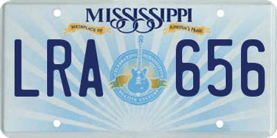 MS license plate LRA656