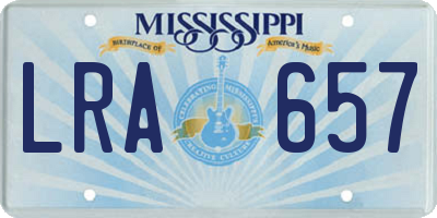 MS license plate LRA657