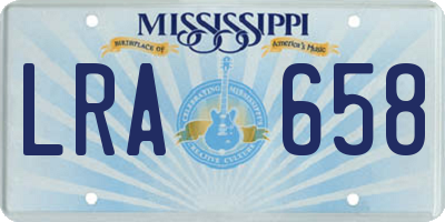 MS license plate LRA658