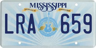MS license plate LRA659