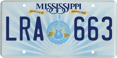 MS license plate LRA663