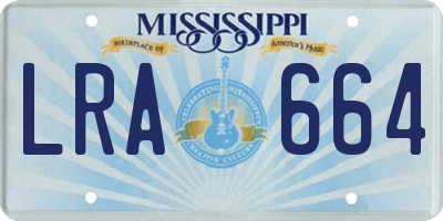MS license plate LRA664