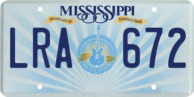 MS license plate LRA672